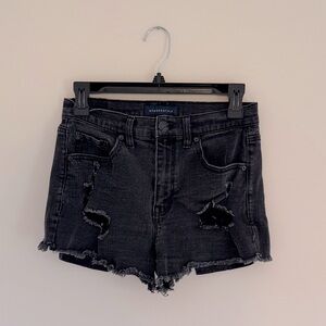 Aeropostale Charcoal Distressed Jean Shorts